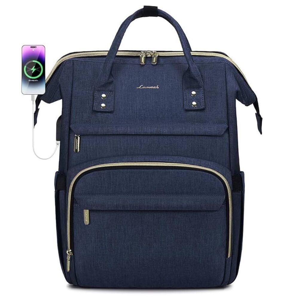 LOVEVOOK Women’s Black Professional Laptop Backpack Purse 17” USB Travel Bag